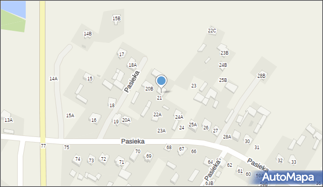 Pasieka, Pasieka, 21A, mapa Pasieka