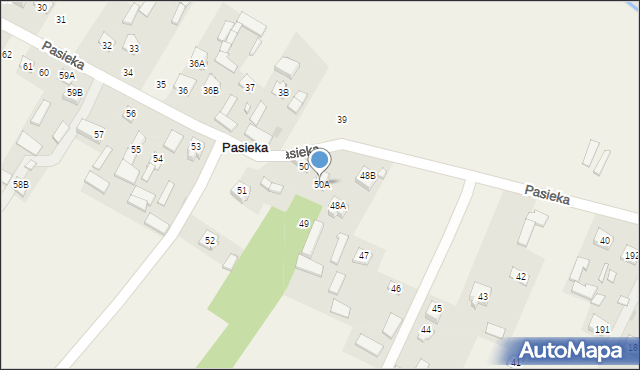 Pasieka, Pasieka, 50A, mapa Pasieka