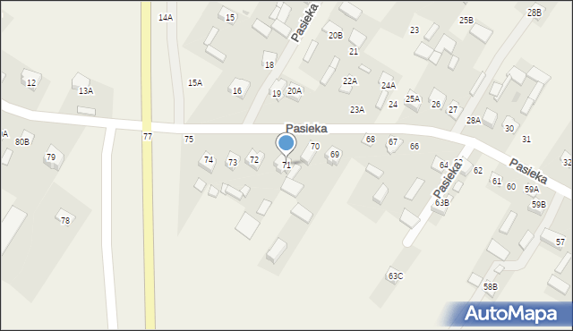 Pasieka, Pasieka, 71, mapa Pasieka