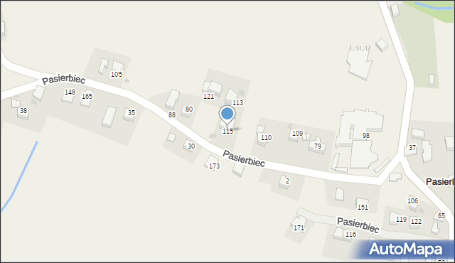 Pasierbiec, Pasierbiec, 115, mapa Pasierbiec