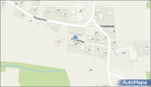 Pasierbiec, Pasierbiec, 116, mapa Pasierbiec