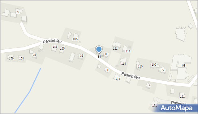Pasierbiec, Pasierbiec, 88, mapa Pasierbiec