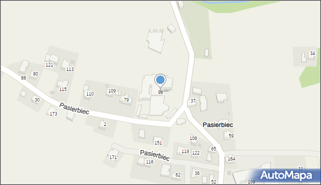Pasierbiec, Pasierbiec, 98, mapa Pasierbiec