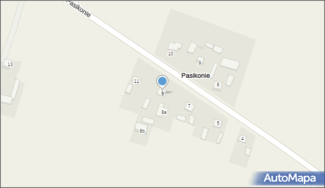 Pasikonie, Pasikonie, 8, mapa Pasikonie
