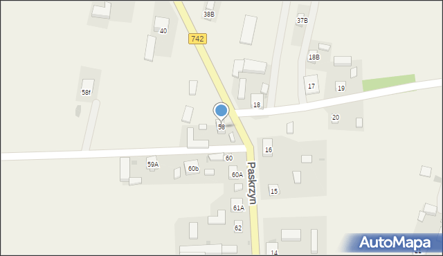 Paskrzyn, Paskrzyn, 58, mapa Paskrzyn