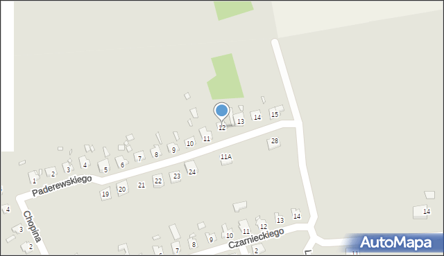 Pasłęk, Paderewskiego Ignacego Jana, 12, mapa Pasłęk