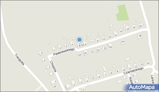 Pasłęk, Paderewskiego Ignacego Jana, 5, mapa Pasłęk