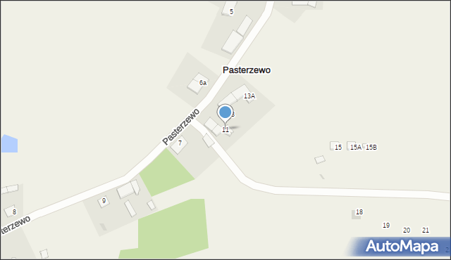 Pasterzewo, Pasterzewo, 11, mapa Pasterzewo