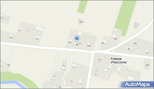 Paszczyna, Paszczyna, 55, mapa Paszczyna