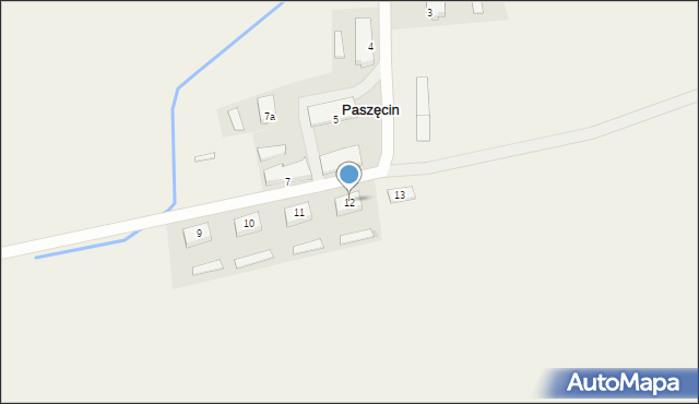 Paszęcin, Paszęcin, 12, mapa Paszęcin