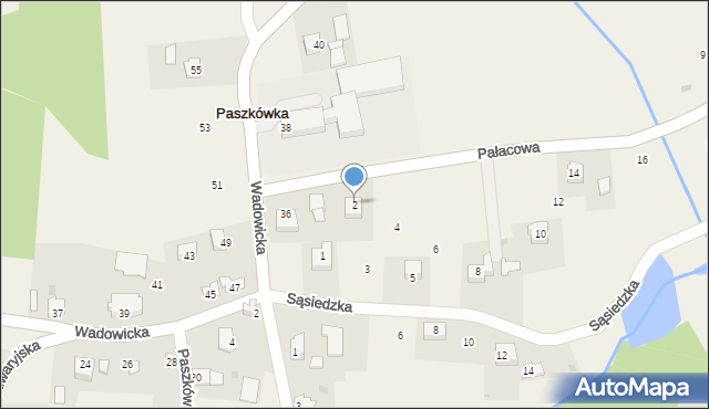 Paszkówka, Pałacowa, 2, mapa Paszkówka