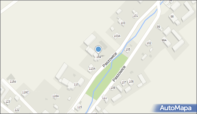 Paszowice, Paszowice, 104, mapa Paszowice