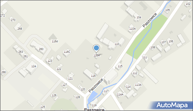 Paszowice, Paszowice, 116A, mapa Paszowice