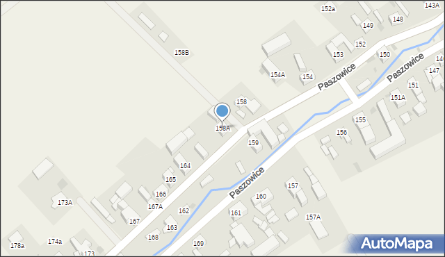 Paszowice, Paszowice, 158A, mapa Paszowice