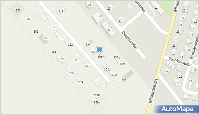 Paszowice, Paszowice, 308, mapa Paszowice