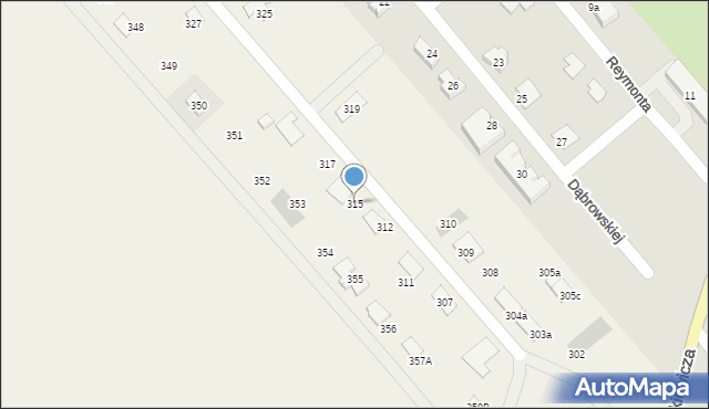 Paszowice, Paszowice, 315, mapa Paszowice