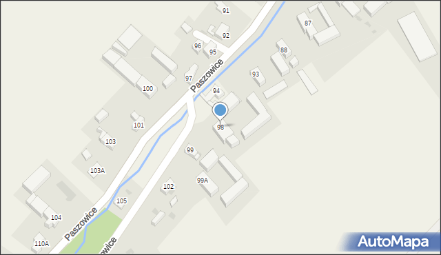 Paszowice, Paszowice, 98, mapa Paszowice