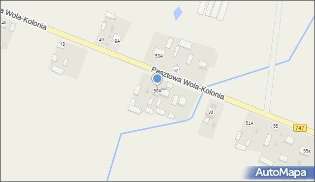 Pasztowa Wola-Kolonia, Pasztowa Wola-Kolonia, 50A, mapa Pasztowa Wola-Kolonia