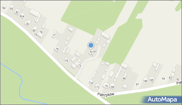 Patrzyków, Patrzyków, 72, mapa Patrzyków