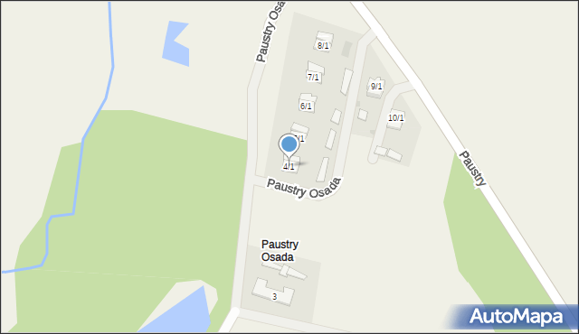 Paustry Osada, Paustry Osada, 4/1, mapa Paustry Osada