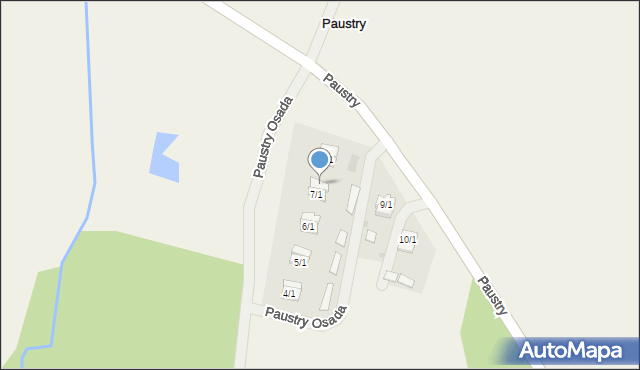 Paustry Osada, Paustry Osada, 7/2, mapa Paustry Osada