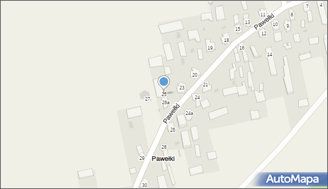 Pawełki, Pawełki, 25, mapa Pawełki