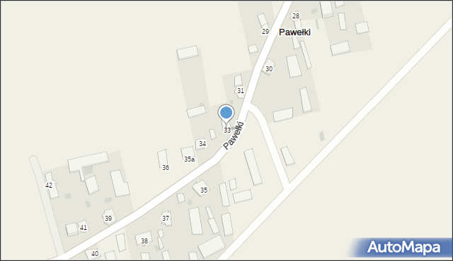 Pawełki, Pawełki, 33, mapa Pawełki