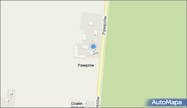 Pawęzów, Pawęzów, 1A, mapa Pawęzów