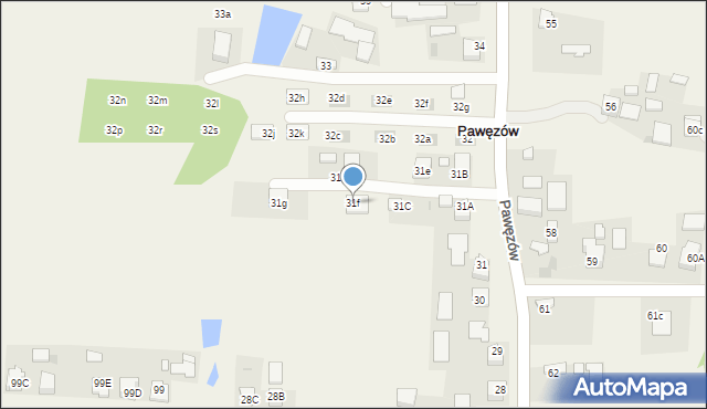 Pawęzów, Pawęzów, 31f, mapa Pawęzów