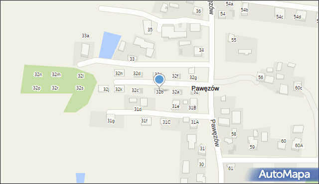 Pawęzów, Pawęzów, 32b, mapa Pawęzów