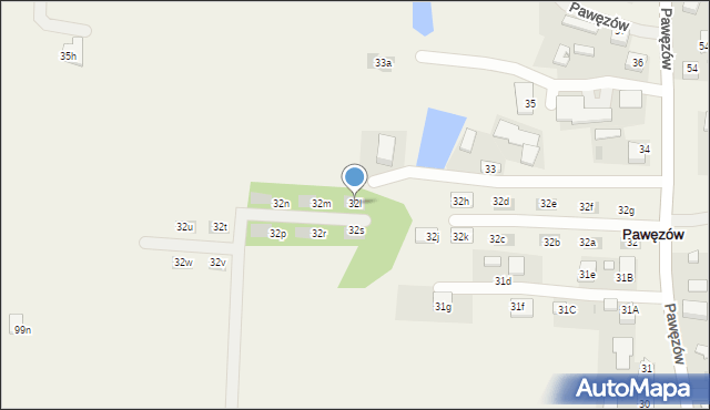 Pawęzów, Pawęzów, 32l, mapa Pawęzów