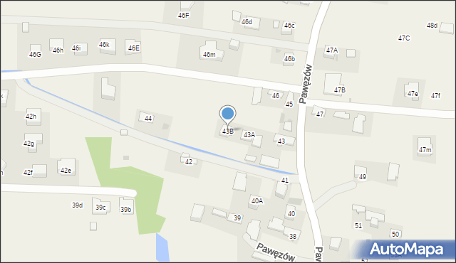 Pawęzów, Pawęzów, 43B, mapa Pawęzów