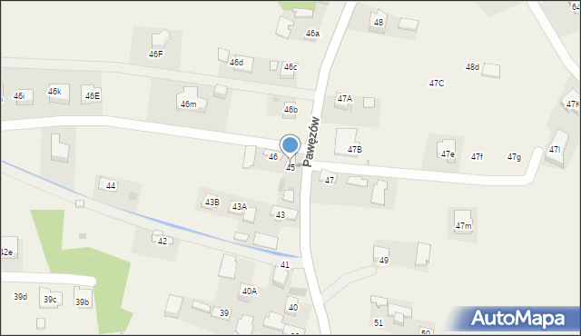 Pawęzów, Pawęzów, 45, mapa Pawęzów