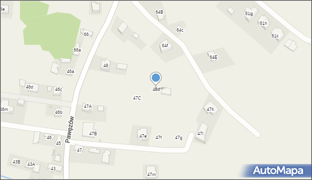 Pawęzów, Pawęzów, 48d, mapa Pawęzów