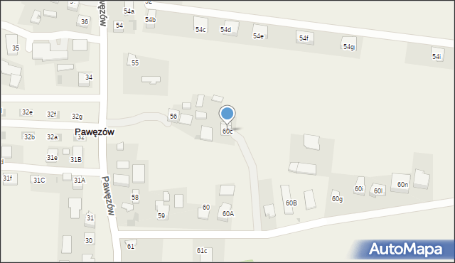 Pawęzów, Pawęzów, 60c, mapa Pawęzów