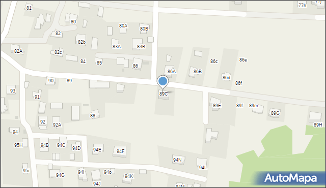 Pawęzów, Pawęzów, 89C, mapa Pawęzów