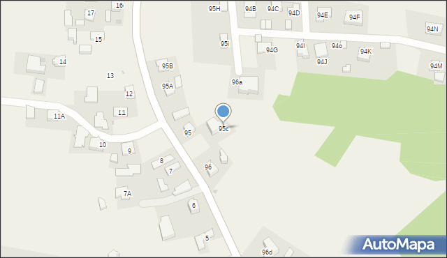 Pawęzów, Pawęzów, 95c, mapa Pawęzów