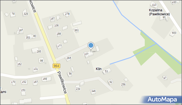 Pawlikowice, Pawlikowice, 107A, mapa Pawlikowice