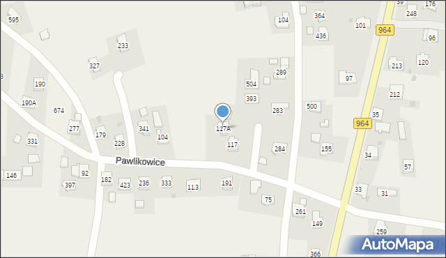 Pawlikowice, Pawlikowice, 117A, mapa Pawlikowice
