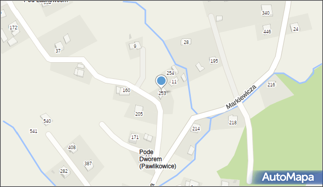 Pawlikowice, Pawlikowice, 253, mapa Pawlikowice