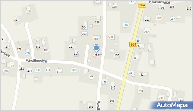 Pawlikowice, Pawlikowice, 284, mapa Pawlikowice