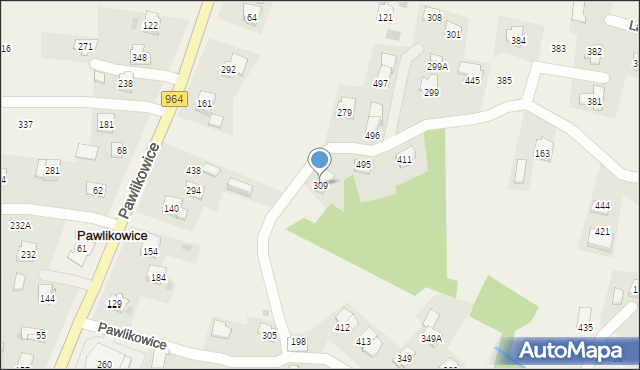 Pawlikowice, Pawlikowice, 309, mapa Pawlikowice
