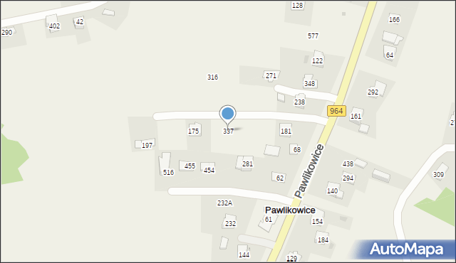 Pawlikowice, Pawlikowice, 337, mapa Pawlikowice