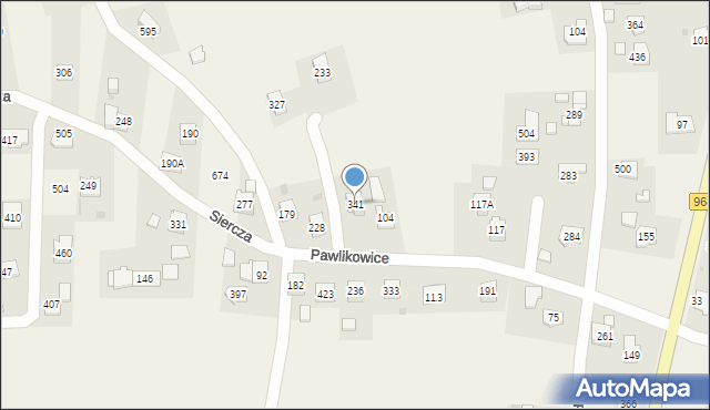 Pawlikowice, Pawlikowice, 341, mapa Pawlikowice