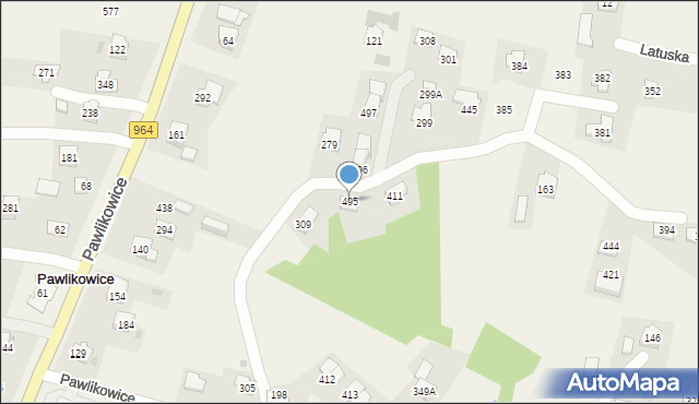 Pawlikowice, Pawlikowice, 495, mapa Pawlikowice