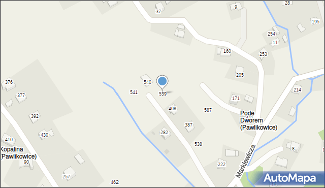 Pawlikowice, Pawlikowice, 539, mapa Pawlikowice