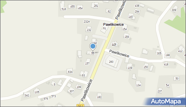 Pawlikowice, Pawlikowice, 55, mapa Pawlikowice