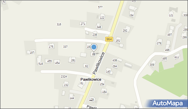 Pawlikowice, Pawlikowice, 68, mapa Pawlikowice