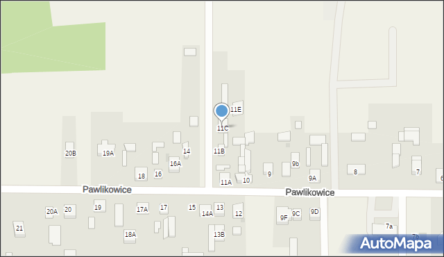 Pawlikowice, Pawlikowice, 11C, mapa Pawlikowice