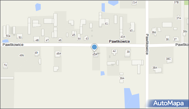Pawlikowice, Pawlikowice, 43A, mapa Pawlikowice